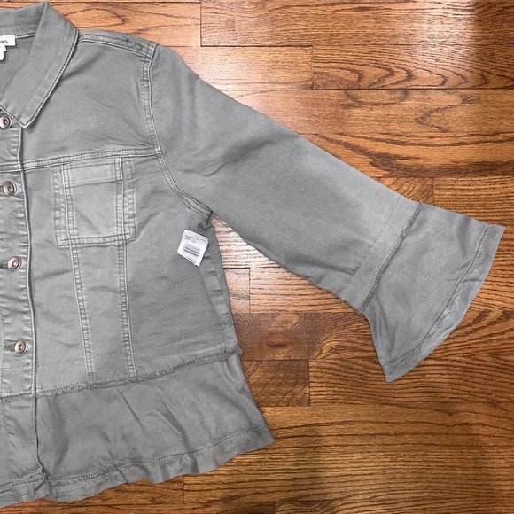 Tribal Jeans Jacket w/ Ruffle Details (Size:M) - Picture 3 of 8